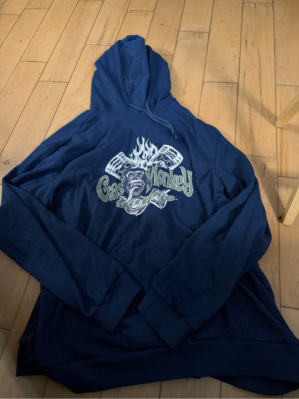 Navy Blue Graphic Hoodie Pullover men XL